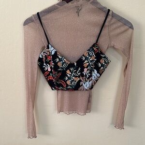Urban Outfitters Black Floral Camisole